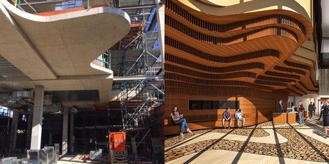 Before and after photos of foyer for new law courts Before and after photos of foyer for new law courts